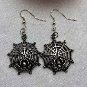 Handmade Spider Dangle Earrings
